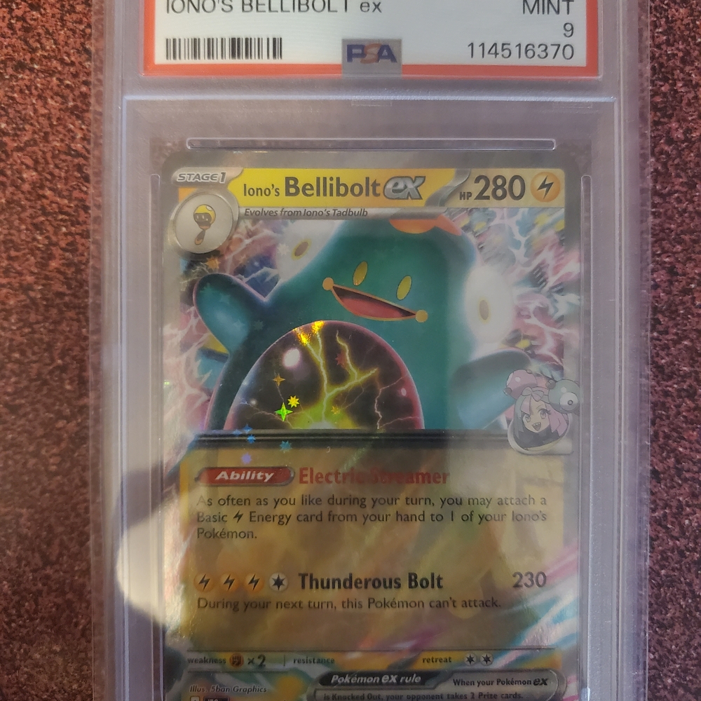 Iono's Bellibolt ex : Pokemon : Journey Together JTG 2025 : 053/159 : PSA 9 MINT